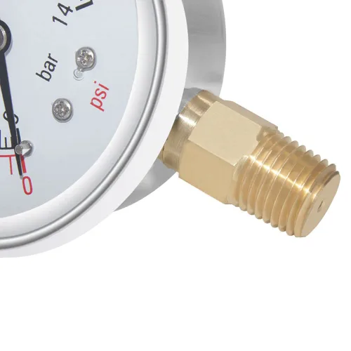 Miniatura 4 de Joywayus Medidor de Presión 0-200 PSI, Latón 1/4" NPT Rosca Macho Montaje Inferior, Llenado de Glicerina, Caja de Acero Inoxidable, Múltiples