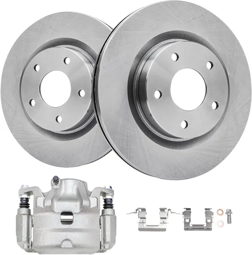 Miniatura 51 de Detroit Axle - Rotores de disco delantero + pinza de freno lateral del pasajero de repuesto para Mitsubishi Raider Dodge Dakota 2005-2008 - Juego