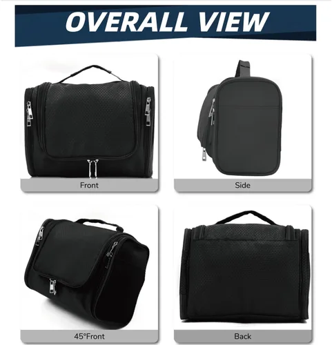 Miniatura 3 de Buruis - Neceser grande para hombres y mujeres, bolsa de viaje colgante para maquillaje, cosméticos, afeitado, artículos de tocador, kit Dopp