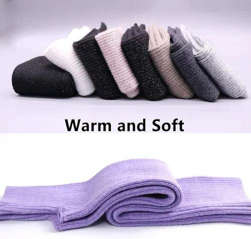 Miniatura 49 de Facecozy Calentadores de brazos para mujer, mezcla de lana de cachemira, guantes largos sin dedos para mujer, guantes para clima frío con agujero