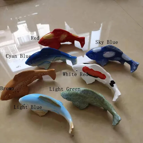Miniatura 8 de Koi Fish Decor Garden: 3 piezas de escultura de pez Koi de resina, estatua de peces de jardín con estaca, para exteriores, patio, césped, estanque