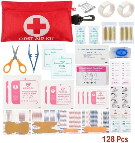 Miniatura 2 de Galaxylense 128 kits de primeros auxilios pequeños para supervivencia, emergencia, trauma, militar, táctico, escuela médica, oficina, hogar, caza