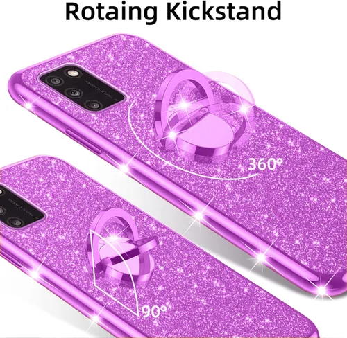 Miniatura 4 de nancheng Funda de teléfono para TCL A3X (A600DL), funda para Alcatel TCL A3X niñas y mujeres, bonita funda de silicona transparente con purpurina