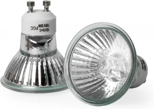 Elenhome Bombilla GU10 de 120V 35W para lámpara calentadora de velas, 2 piezas gu10+c Bombillas halógenas regulables de 2800K blanco cálido de 2