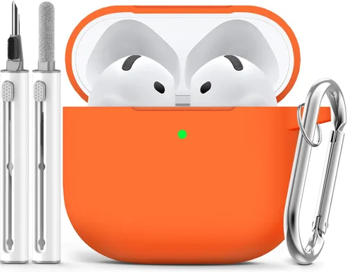 Miniatura 12 de Ljusmicker – Funda para AirPods 4 (2024) con cierre magnético en la tapa y juego de limpieza, funda protectora de silicona suave para Apple AirPods