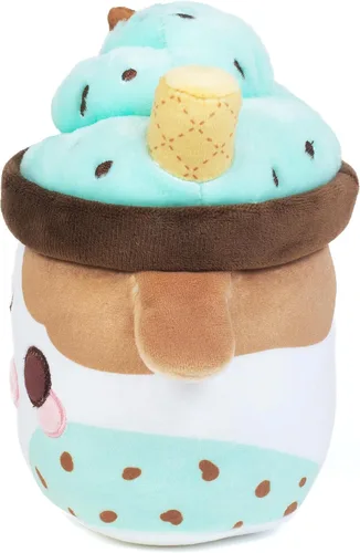 Miniatura 6 de Cuddle Barn PlushGoals Mooshake con chispas de chocolate menta Juguete de peluche súper suave con aroma kawaii, 7 pulgadas
