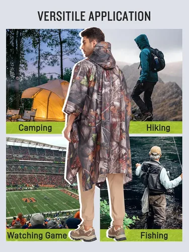 Miniatura 6 de Impermeable con capucha estilo poncho, para hombres y mujeres