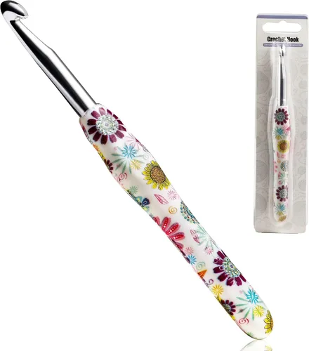 Miniatura 14 de Gancho de Crochet de 2.25mm, Mango Ergonómico para Manos con Artritis, Agujas de Tejer Extra Largas de Goma Suave para Principiantes y Tejido