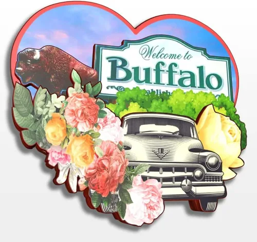 Miniatura 22 de Buffalo - Imán de nevera de madera en 3D de madera de Nueva York, Estados Unidos, Estados Unidos, hecho a mano, recuerdos de la ciudad, imán