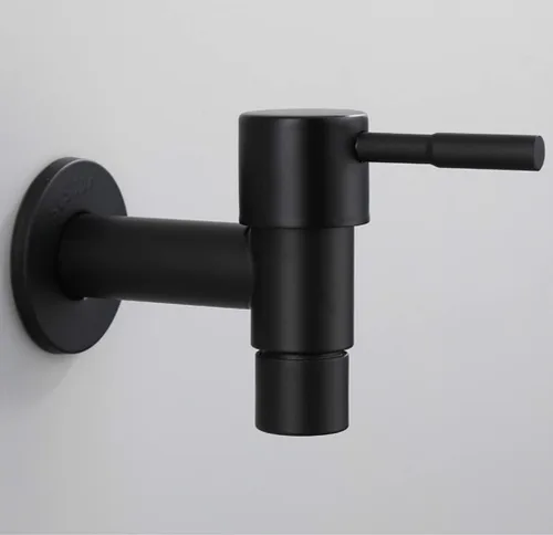 Miniatura 3 de Grifo de fregadero de baño de acero inoxidable para montaje en pared, grifos de agua fría, apertura y cierre rápido, fregona estanque de jardín al