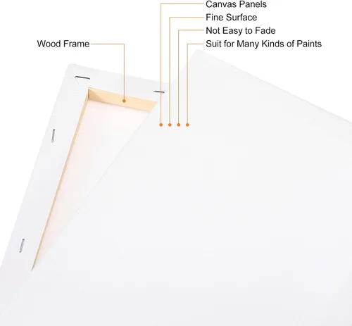 Miniatura 4 de PATIKIL Lienzos de pintura para pintura, paquete de 5 paneles cuadrados de madera de 8 x 8 pulgadas, paneles de arte en blanco estirados