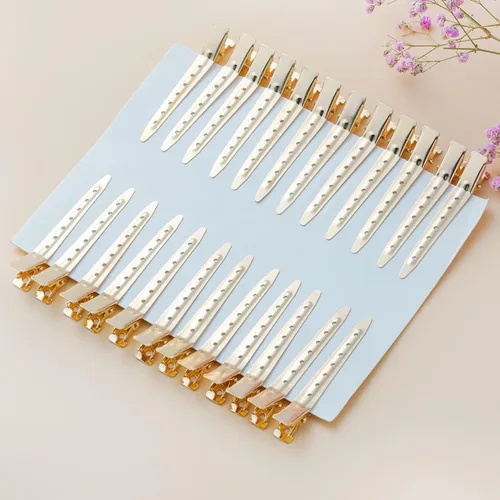 Miniatura 5 de 24 Paquetes de Pinzas Pico de Pato, Bantoye 2.75 Pulgadas Pinzas de Cocodrilo Rizadoras de Metal Antioxidante con Agujeros para Peinado del Cabello
