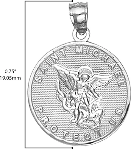 Miniatura 4 de Colgante de plata de ley 925 con dije de San Miguel, Metal, no conocido