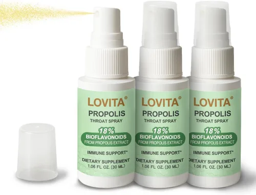 Miniatura 11 de LOVITA Extracto líquido de propóleo de abeja, gotas de resina 5:1 con 18% de bioflavonoides, antioxidante sin alcohol, apoyo inmunológico y calmante