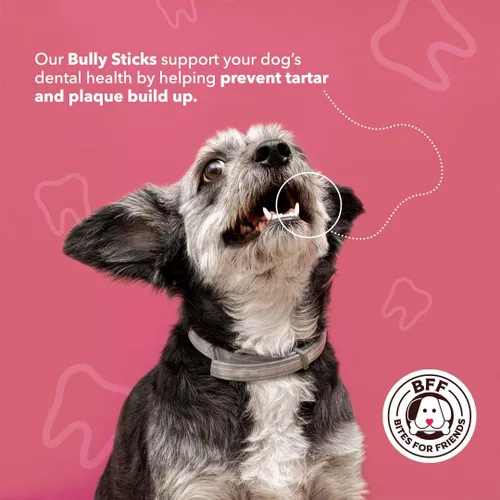 Miniatura 3 de Bites for Friends Bully Sticks Golosinas para perros de 6 pulgadas de larga duración, masticables naturales sin cereales sin gluten, golosinas