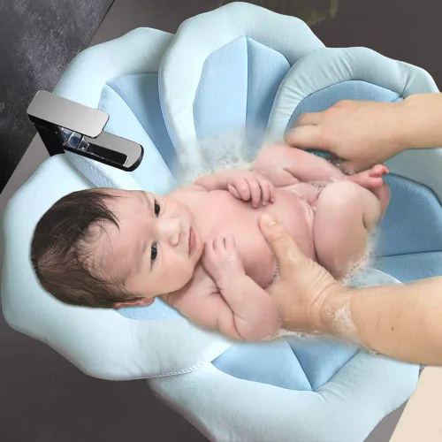 Miniatura 2 de Almohadilla de Baño para Bebé para Bañera Infantil Fregadero Tapete de Flores Bañera Little Lotus - Pétalo Suave Soportes Tumbona Inserto de Baño
