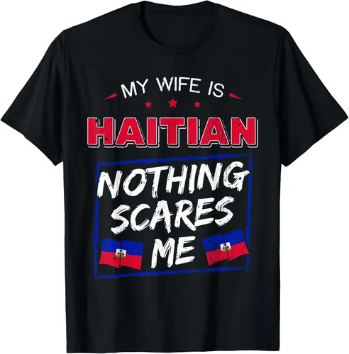 My Wife Is Haitian Republic of Haiti Heritage Roots - Camiseta con bandera, Negro, S