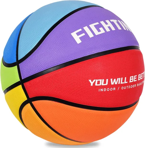 Baloncesto de goma gruesa para niños y jóvenes, tamaño 3/4/5/6/7, para exteriores, colorido, 22/25.5/27.5/28.5/29.5 pulgadas, para regalos de juegos