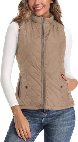 Miniatura 2 de Chaleco para exteriores de mujer, chaleco acolchado ligero con cremallera y cuello alto.
