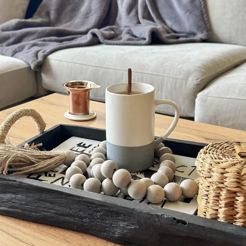 Miniatura 6 de Taza de Té Mora Ceramics con Infusor de Hojas Sueltas, Cuchara y Tapa, 12 oz, Taza de Café Apta para Microondas y Lavavajillas - Esmalte Cerámico