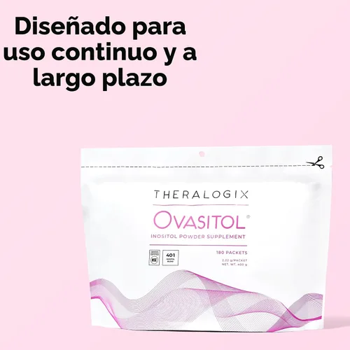 Miniatura 5 de Theralogix Ovasitol - Suplemento de mio-inositol y D-chiro Inositol en polvo, para equilibrio hormonal y apoyo de la función ovárica, certificado