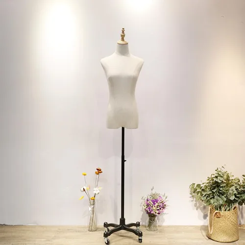 Miniatura 5 de Torso de maniquí femenino, 51 a 75 pulgadas de altura ajustable, maniquíes con ruedas, cuerpo de maniquí de vestido para exhibición de ropa, joyería