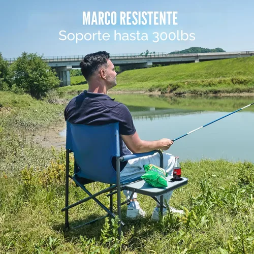 Miniatura 6 de Portal Silla de directores sillas de camping para adultos con mesa auxiliar, sillas plegables para adultos, sillas de director plegables para sillas