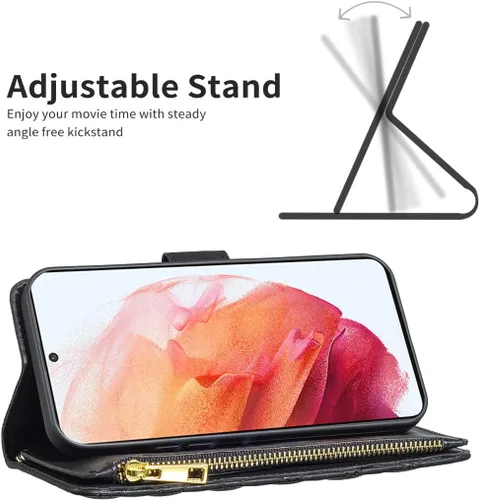 Miniatura 3 de Asuwish Funda de teléfono para Samsung Galaxy S21 5G de 6.2 pulgadas con protector de pantalla de vidrio templado y soporte de tarjeta de crédito