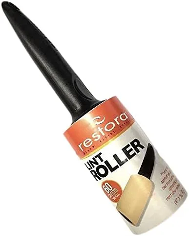 Restora Rodillos para quitar pelusas, 60 hojas adhesivas, 12 rollos con mango