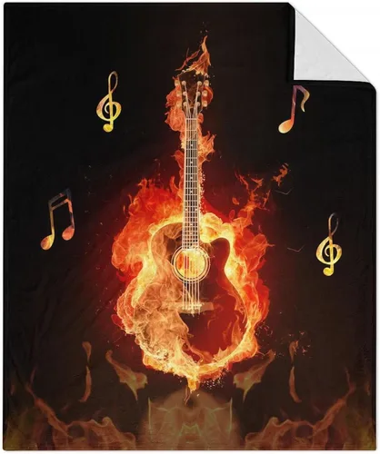 Miniatura 17 de Mercuryelf Manta de guitarra, suave, mullida y cálida, manta pequeña de 30 x 40 pulgadas para regazo y cuna, regalo para los amantes de la guitarra