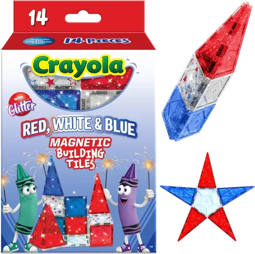 Miniatura 7 de CreateOn Crayola Azulejos magnéticos retro, juego de construcción para niños, juguetes de construcción magnéticos para niños, juguetes de viaje STEM