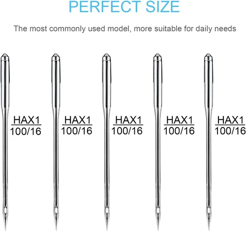 Miniatura 2 de Agujas para máquina de coser, 10 piezas agujas universales para máquina de coser, compatibles con Singer, Brother, Janome, Varmax, tamaño HAX1 100/16