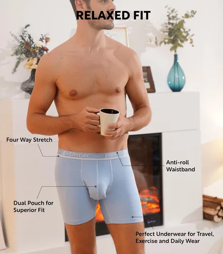 Miniatura 3 de Separatec Men's Underwear Cotton Boxer Briefs Breathable and Soft with Dual Pouch Design 7 Pack