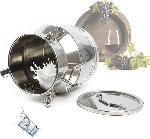 Miniatura 3 de Lechera de acero inoxidable de 3 galones de 12 litros, olla para lácteos con tapa sellada, cubo resistente 304, recipiente de almacenamiento