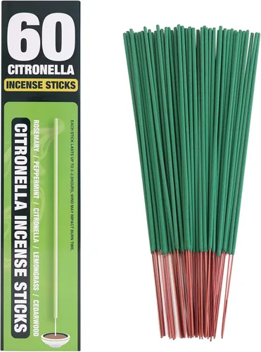 Miniatura 2 de Varillas de incienso de citronela, 60 unidades por caja, varillas de incienso de citronela para exteriores, para campamento, patio, senderismo, etc