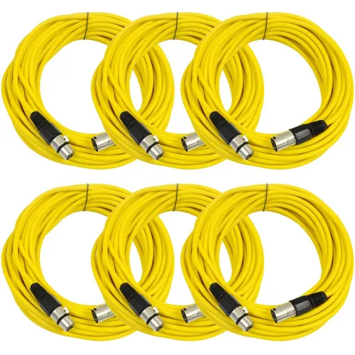 Miniatura 6 de Seismic Audio SAXLX-2Brown-Paquete de 6 cables de conexión XLR de 2 pies marrones - Cables de micrófono - Cables XLR macho a hembra - 2 pies