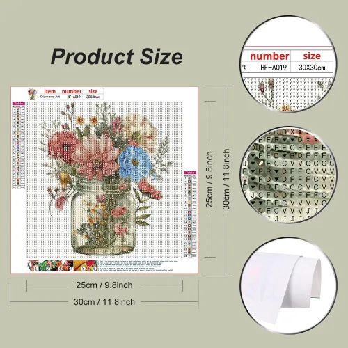 Miniatura 3 de hill froeistung Kits de Pintura de Diamantes 5D de Flores para Adultos, Arte de Diamantes en Vasos para Principiantes, Pintura de Arte de Diamantes