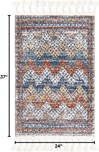 Miniatura 2 de Unique Loom Colección Aramis - Alfombra Stella (rectangular 2' 0" x 3' 1", Multi/Azul)