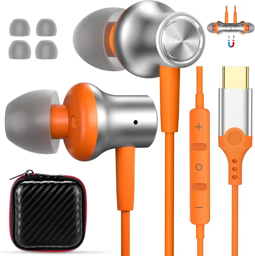 Miniatura 10 de Auriculares USB C para iPhone 17 Pro Max 16 15 17e 16e Auriculares magnéticos con cable para Samsung S26 Ultra S25 FE S23 A17 A36 Auriculares