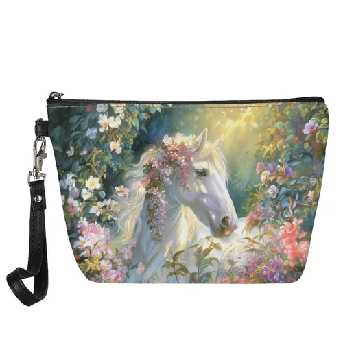 Miniatura 53 de GIFTPUZZ Bolsa de cosméticos para mujer, adorable y espaciosa, bolsa de almacenamiento portátil para artistas, artículos de tocador, joyería