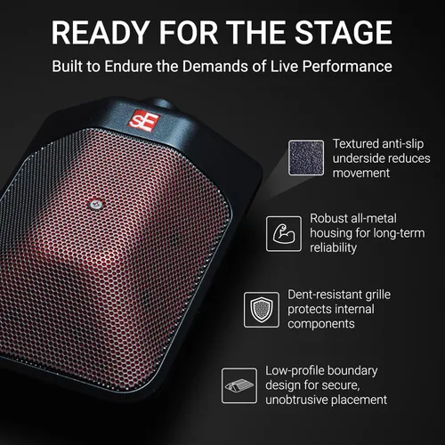Miniatura 6 de SE ELECTRONICS BL8 Micrófono de límite medio cardioide para tambores, piano de cola, ambiente, Miking de piso y escenario y más, micrófono