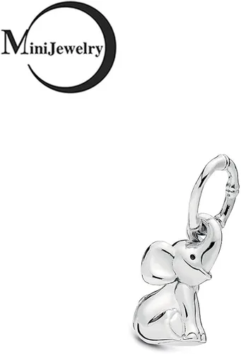 Miniatura 2 de MiniJewelry Dijes de plata de ley para mujeres y niñas elefante tortuga cerdo para pulseras de zoológico koala oso erizo dinosaurio búho Plata