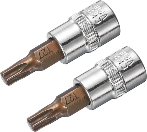 Miniatura 9 de uxcell 2 unidades de 1/4 de pulgada x T25 Torx zócalo, brocas de acero S2 CR-V sockets 1.496 in longitud uso con llave de trinquete, barra