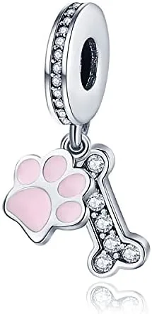 Annmors Jewelry Love Heart Charms for Woman-925 Sterling Silver Dangle Pendant Bead with Cubic Zirconia,Girl Jewelry Beads DIY Gifts for Women