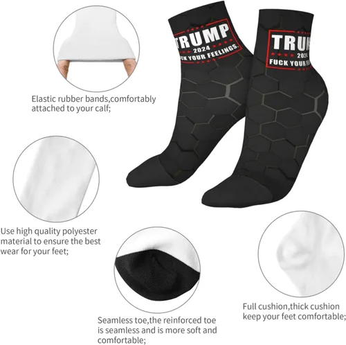 Miniatura 5 de GDJF Trump 2024 Fuck Your Feelings Ankle Socks Winter Low Cut Sports Warm Comfort Breathable Casual Socks For Mens And Womens (1)
