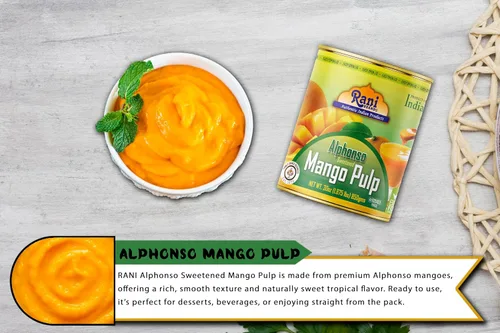 Miniatura 6 de Puré de pulpa de mango Rani (hace batidos de mango Lassi) Alphonso endulzado 30 onzas (1.875 libras) 29.98 oz ~ Kosher Todo natural Sin OMG