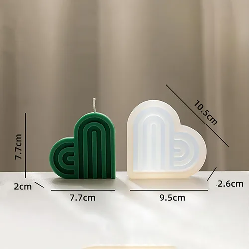 Miniatura 4 de Paquete de 2 moldes de fundición de joyería de resina para puerta de arco y vela de línea de corazón, molde de silicona 3D para suministros