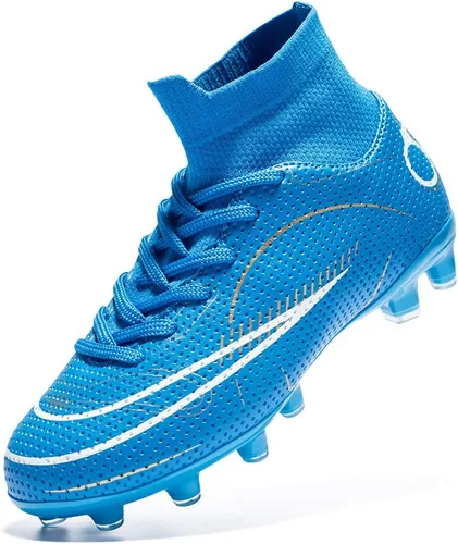 Zapatos de fútbol para niños y niñas, para exteriores, interiores, para entrenamiento de fútbol y césped atlético