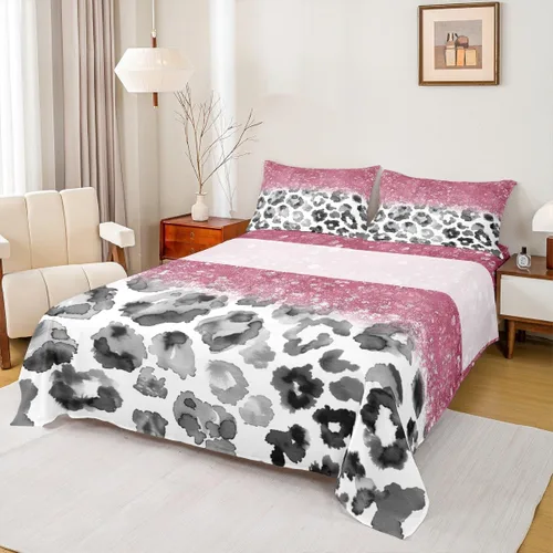 Miniatura 26 de Juego de sábanas abstractas de piel de guepardo, tamaño individual, decoración de lujo para habitación de niños, niñas y mujeres, juego de ropa