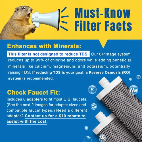 Miniatura 2 de LCF Filtro de agua alcalina de encimera, iones de plata mejorados, filtro de agua de acero inoxidable de 6 etapas para llave de fregadero, reduce